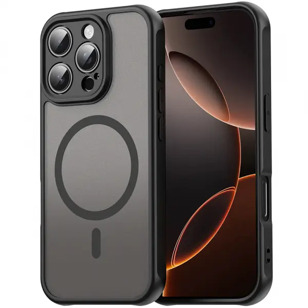 Husa MagSafe pentru Apple iPhone 11 Pro Max, Techsuit, HaloFrost II, Neagra