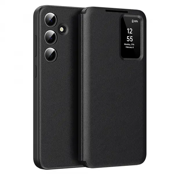 Husa pentru Samsung Galaxy S25 S931, Techsuit, SmartView, Neagra