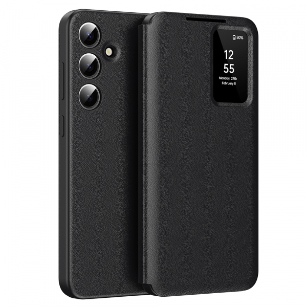 Husa pentru Samsung Galaxy S25 S931, Techsuit, SmartView, Neagra