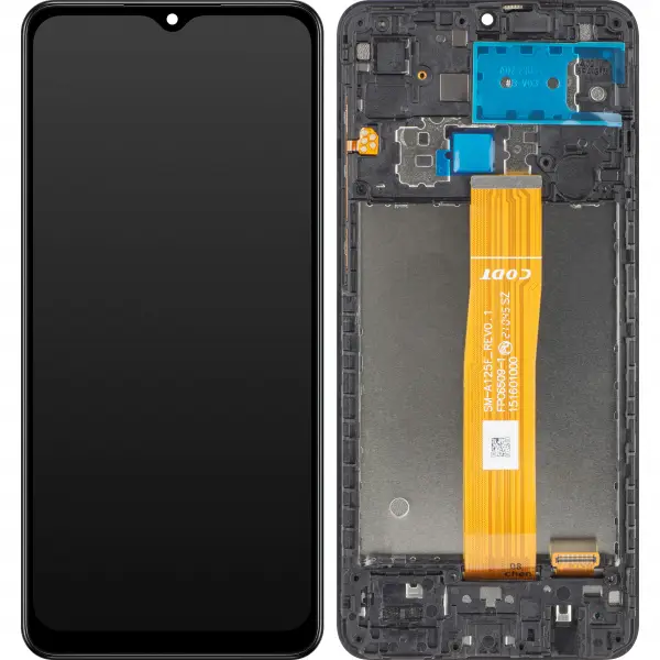 Display cu Touchscreen MP compatibil cu Samsung Galaxy A02 A022 / M02 M022, cu Rama, Negru