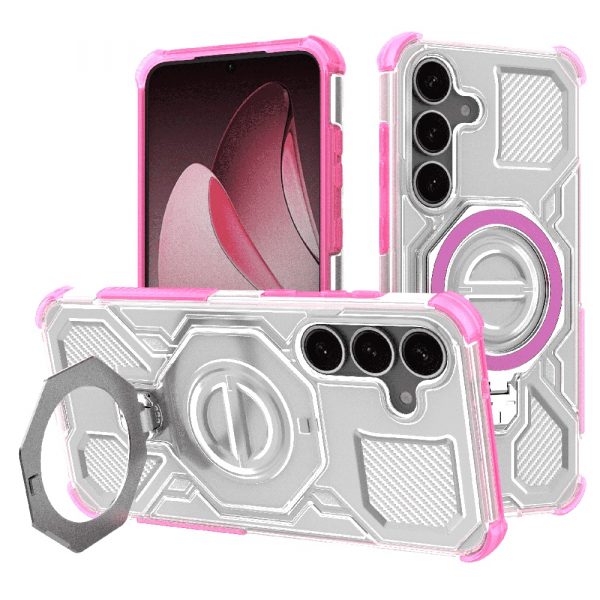 Husa pentru Samsung Galaxy S25 S931, Techsuit, Carbon Shield Pro, Roz