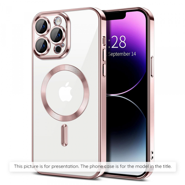 Husa MagSafe pentru Apple iPhone 17 Air, Techsuit, Luxury Crystal, Roz