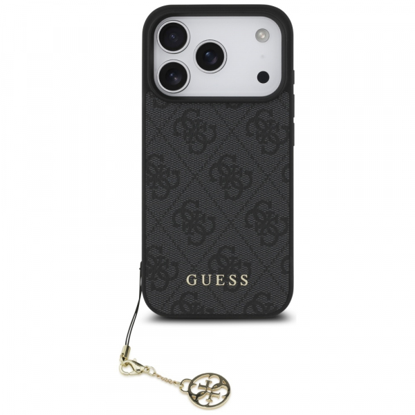 Husa MagSafe pentru Apple iPhone 17 Pro, Guess, 4G Charm Cradle, Neagra