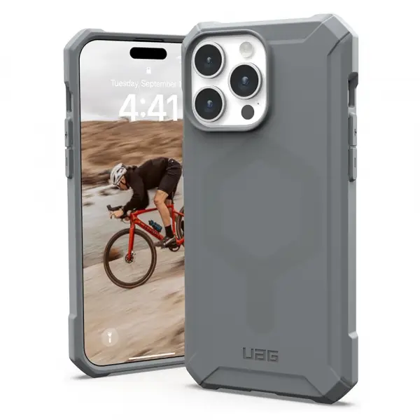 Husa MagSafe pentru Apple iPhone 15 Pro Max, Urban Armor Gear, Essential Armor, Argintie