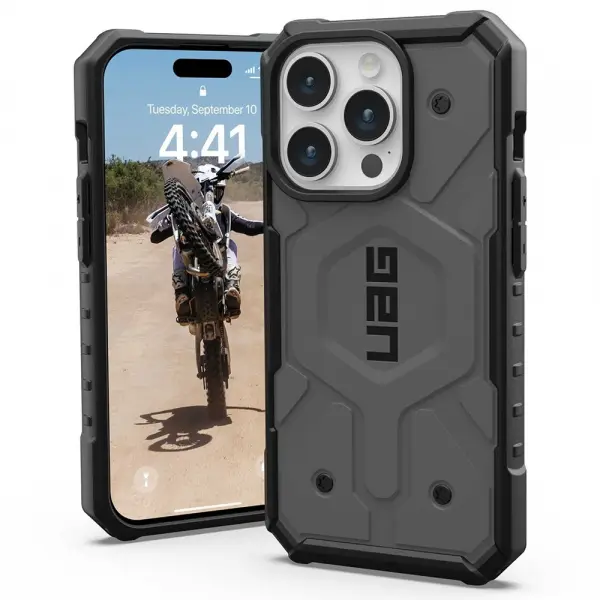 Husa MagSafe pentru Apple iPhone 15 Pro, Urban Armor Gear, Pathfinder, Argintie