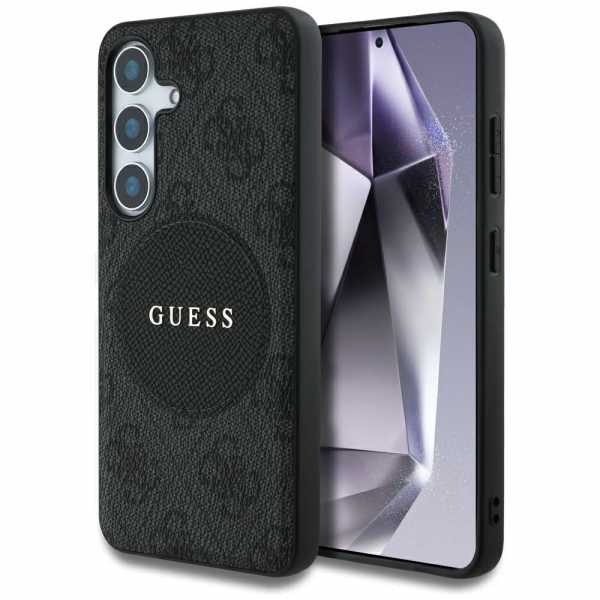 Husa MagSafe pentru Samsung Galaxy S25+ S936, Guess, 4G Circle Classic Logo, Neagra