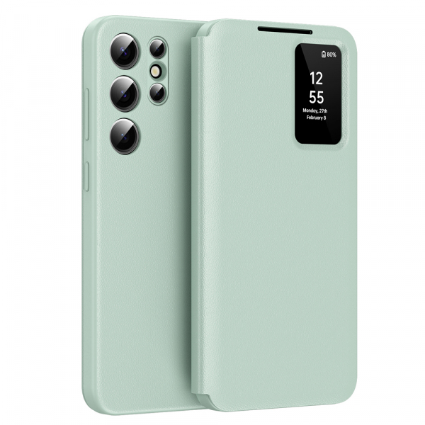 Husa pentru Samsung Galaxy S22 Ultra 5G S908, Techsuit, SmartView, Verde