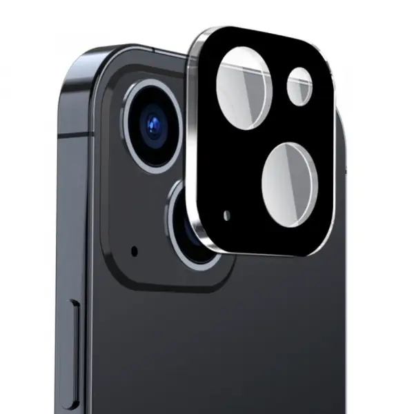 Folie de protectie Camera Spate Techsuit pentru Apple iPhone 15 Plus / 15, Sticla Securizata, Neagra
