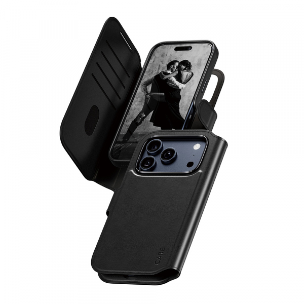 Husa MagSafe pentru Apple iPhone 17 Pro, PanzerGlass, Care Feature Tango Two-in-One, Neagra