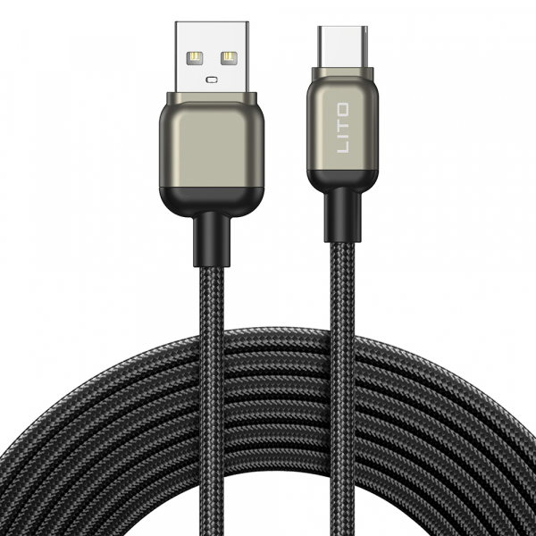 Cablu Date si Incarcare USB-A - USB-C Lito LD17, 18W, 1m, Negru