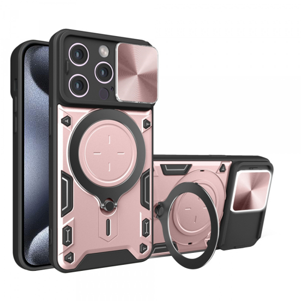 Husa pentru Apple iPhone 15 Pro, Techsuit, CamGuard Pro, Roz Aurie