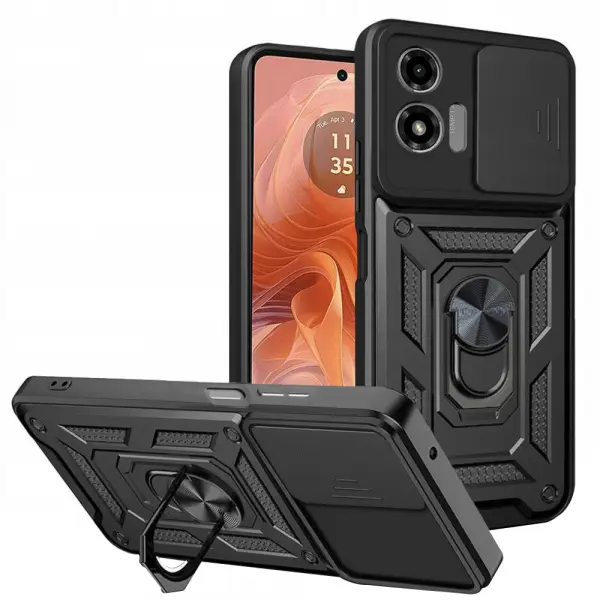 Husa pentru Motorola Moto G04s / E14 / G04 / G24, Techsuit, CamShield, Neagra