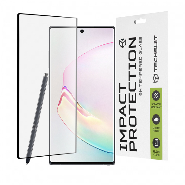 Folie de protectie Ecran Techsuit pentru Samsung Galaxy Note 10 5G N971 / Note10 N970, Sticla Securizata, Full Glue, 111D, Neagra