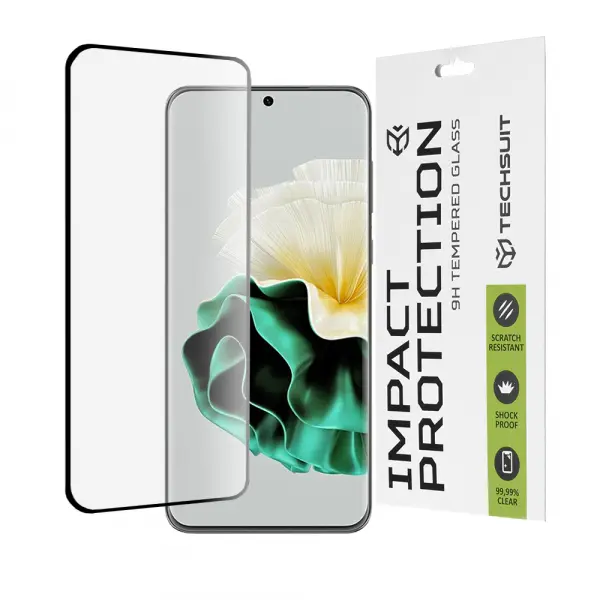 Folie de protectie Ecran Techsuit pentru Huawei P60, Sticla Securizata, Full Glue, 111D, Neagra