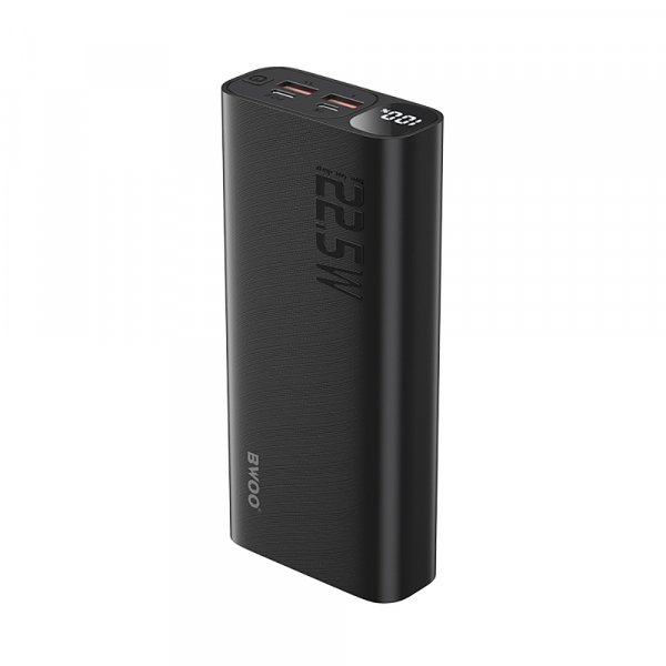 Baterie Externa BWOO BO-P44, 20000mAh, 22.5W, QC + PD, 1 x USB-C - 2 x USB-A, Neagra