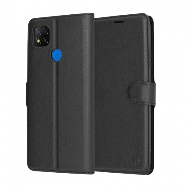 Husa pentru Xiaomi Redmi 9C NFC / 9C, Techsuit, Leather Folio, Neagra