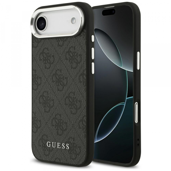Husa MagSafe pentru Apple iPhone 17 Air, Guess, 4G Classic Logo, Neagra