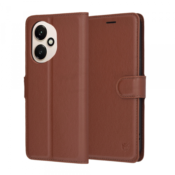 Husa pentru Honor 400, Techsuit, Leather Folio, Maro