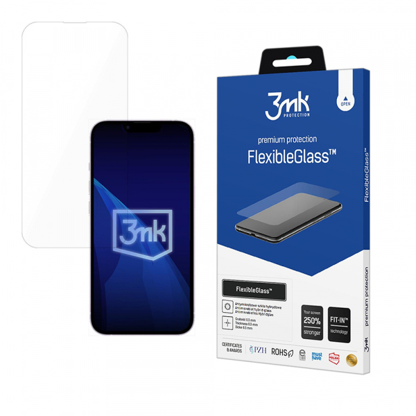 Folie de protectie Ecran 3MK FlexibleGlass pentru Apple iPhone 17e / 16e, Sticla Flexibila, Full Glue