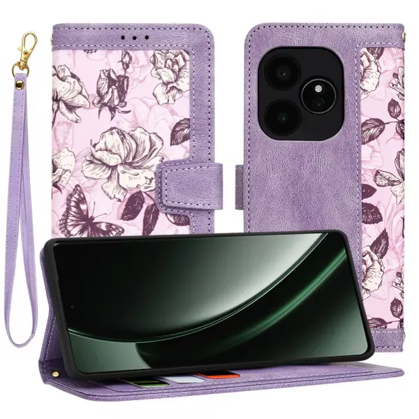Husa pentru Realme GT 6T / GT 6, Techsuit, FlipCraft, Mov