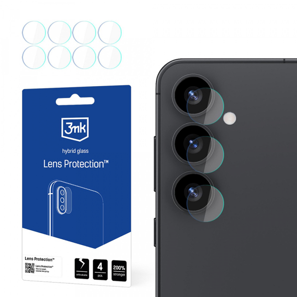 Folie de protectie Camera Spate 3MK Protection pentru Samsung Galaxy S25 S931, Sticla Flexibila, Set 4 bucati, Transparenta