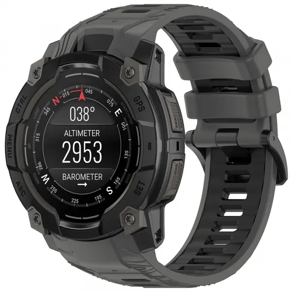 Curea Techsuit W077 pentru Garmin Instinct 3 50mm Solar / Instinct 3 50mm, Gri