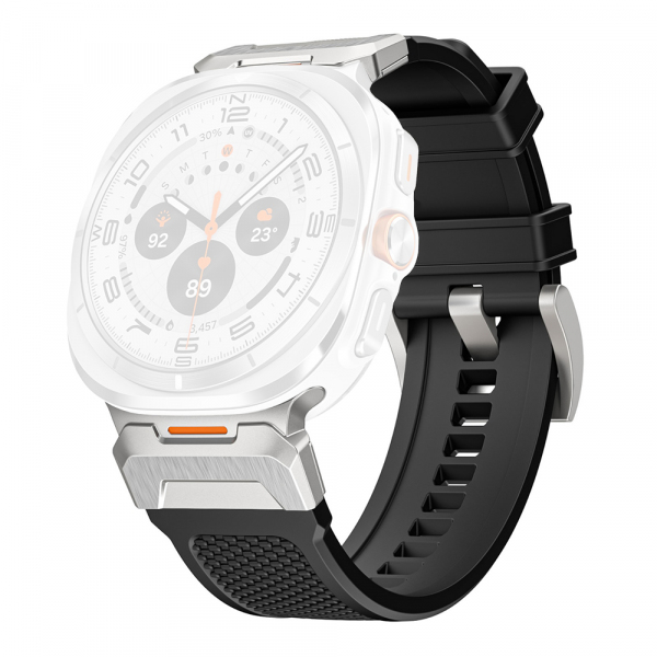 Curea Techsuit W068 pentru Samsung Galaxy Watch Ultra, Neagra Argintie