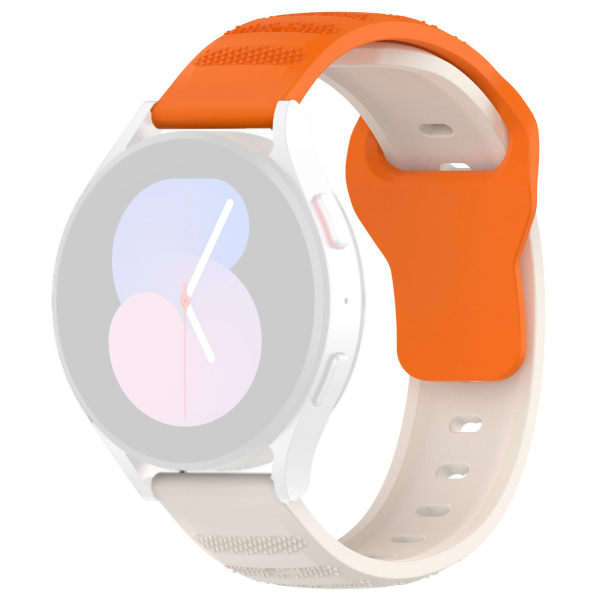 Curea Techsuit W050 pentru Samsung Galaxy Watch / Huawei Watch Series, Portocalie Bej