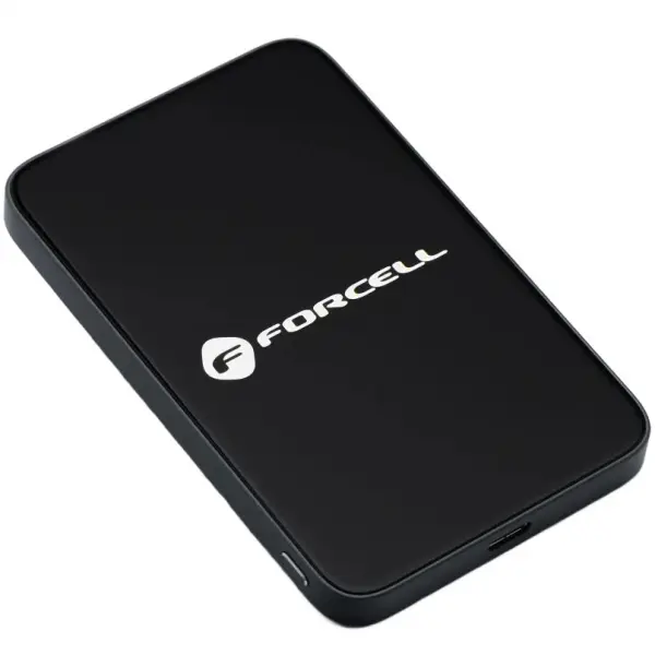 Baterie Externa Wireless Forcell F5K8, 5000mAh, 15W, PD + FQI, 1 x QI - 1 x USB-C, Neagra