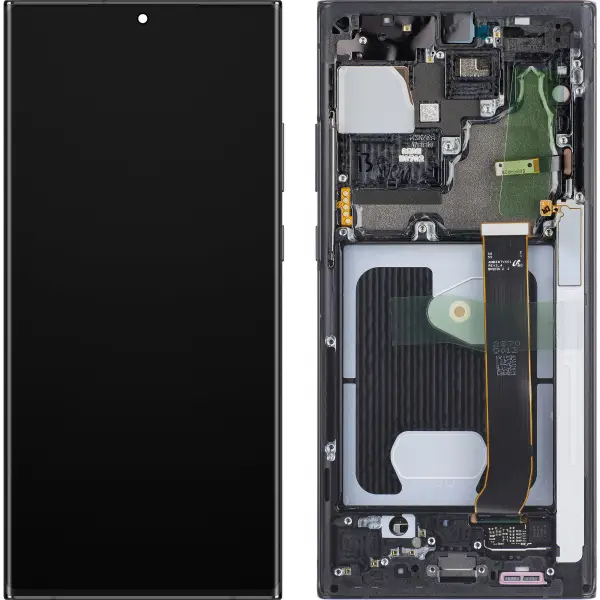 Display cu Touchscreen Samsung Galaxy Note 20 Ultra 5G N986 / Note 20 Ultra N985, cu Rama, Negru (Mystic Black), Service Pack GH82-31453A