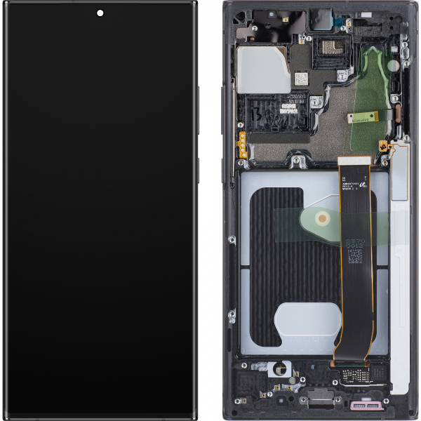 Display cu Touchscreen Samsung Galaxy Note 20 Ultra 5G N986 / Note 20 Ultra N985, cu Rama, Negru (Mystic Black), Service Pack GH82-31453A