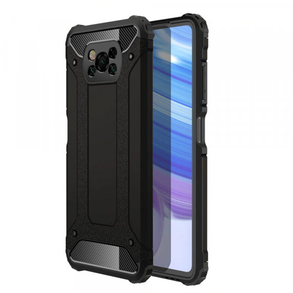 Husa pentru Xiaomi Poco X3 Pro / X3 NFC / X3, Techsuit, Hybrid Armor, Neagra