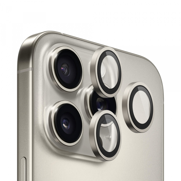 Folie de protectie Camera Spate Blueo 99 Anti-Refective HD pentru Apple iPhone 16 Pro Max / 16 Pro, Sticla Securizata, Gri Metalic