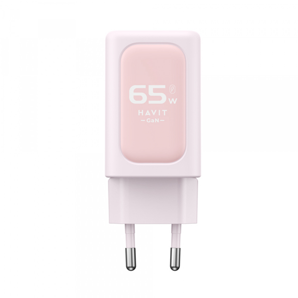 Incarcator Retea HAVIT UC260, 65W, 3A, 1 x USB-A - 2 x USB-C, Roz