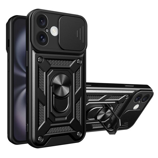 Husa pentru Apple iPhone 16 Plus, Techsuit, CamShield, Neagra