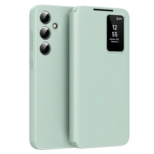 Husa pentru Samsung Galaxy S24 S921, Techsuit, SmartView, Verde