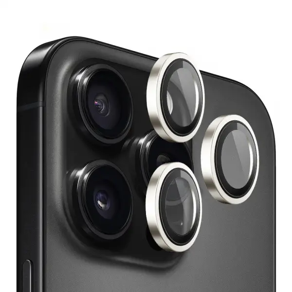 Folie de protectie Camera Spate Blueo Metal Frame pentru Apple iPhone 14 Pro Max / 14 Pro, Sticla Securizata, Aurie
