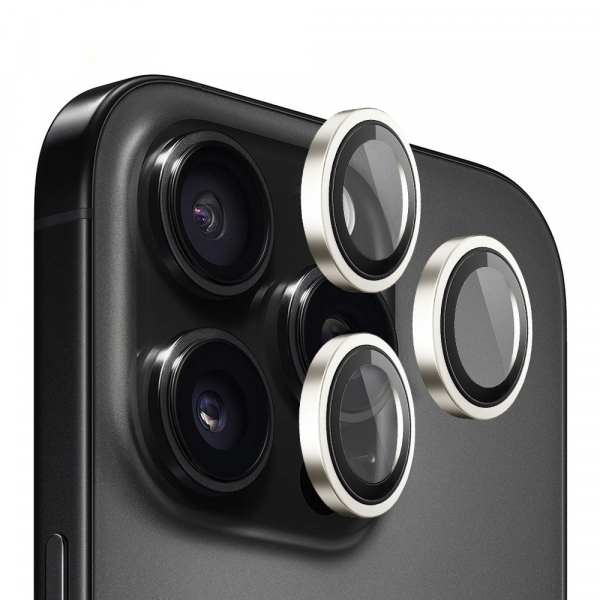 Folie de protectie Camera Spate Blueo Metal Frame pentru Apple iPhone 14 Pro Max / 14 Pro, Sticla Securizata, Aurie