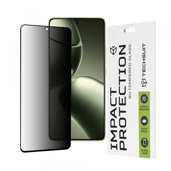 Folie de protectie Ecran Privacy Techsuit pentru Xiaomi 14T Pro / 14T, Sticla Securizata, Full Glue, 111D