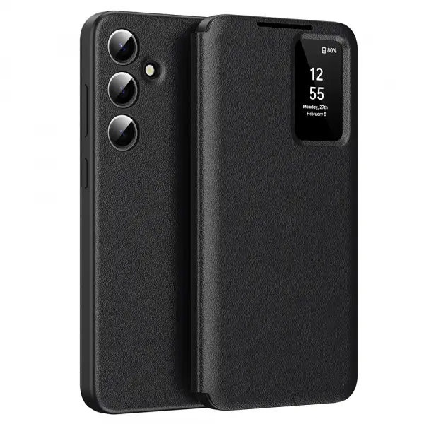 Husa pentru Samsung Galaxy A55 5G A556, Techsuit, SmartView, Neagra