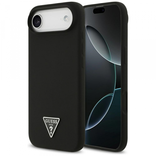 Husa MagSafe pentru Apple iPhone 17 Air, Guess, Triangle Logo, Neagra