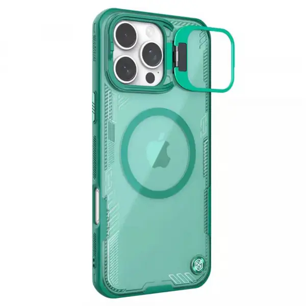 Husa MagSafe pentru Apple iPhone 16 Pro, Nillkin, Iceblade Prop (with Camera Cutout), Verde