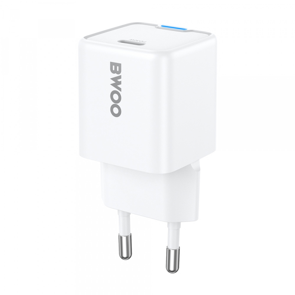 Incarcator Retea BWOO CDA211, 30W, 3A, 1 x USB-C, Alb