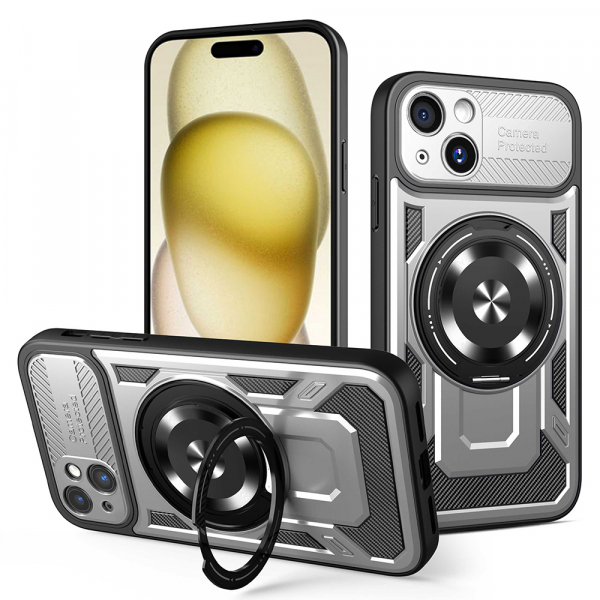 Husa pentru Apple iPhone 15 Plus, Techsuit, RuggedCam, Gri