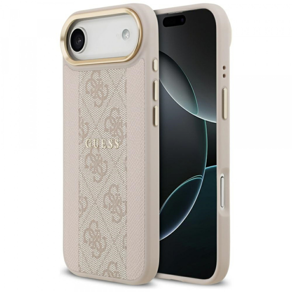 Husa MagSafe pentru Apple iPhone 17 Air, Guess, 4G Stripe, Roz