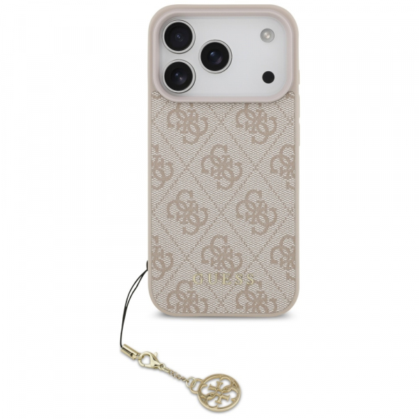 Husa MagSafe pentru Apple iPhone 17 Pro, Guess, 4G Charm Cradle, Roz