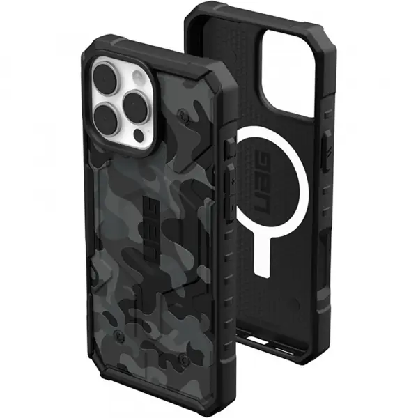 Husa MagSafe pentru Apple iPhone 16 Pro Max, Urban Armor Gear, Pathfinder SE Midnight Camo, Camuflaj