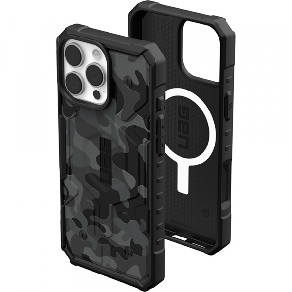 Husa MagSafe pentru Apple iPhone 16 Pro Max, Urban Armor Gear, Pathfinder SE Midnight Camo, Camuflaj