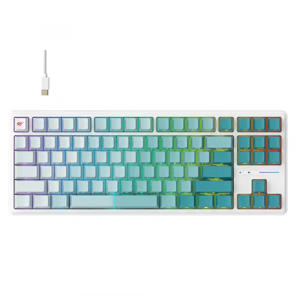 Tastatura Gaming Wired USB HAVIT KB901L, RGB, 1.8m, Alba Verde