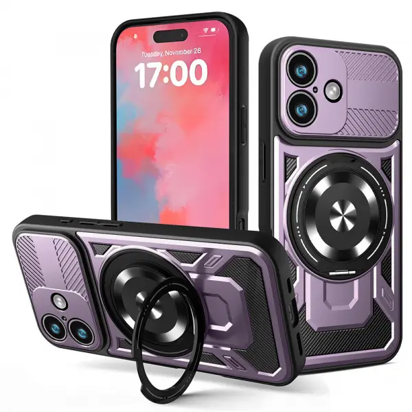 Husa pentru Apple iPhone 17, Techsuit, RuggedCam, Mov